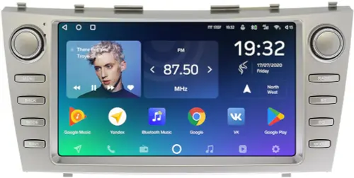 Магнитола для Toyota Camry 2006-2011 XV40 (рамка с крутилками) - Teyes CC2 PLUS монитор 9" QLED, Android 10, Быстрая, SIM-слот