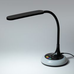 Настольный светильник ЭРА NLED-481-10W-BK светодиодный с RGB ночником черный | Светодиодные настольные лампы
