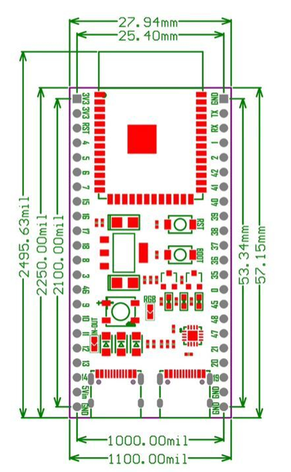 Модуль ESP32 S3/WROOM-1/N16R8