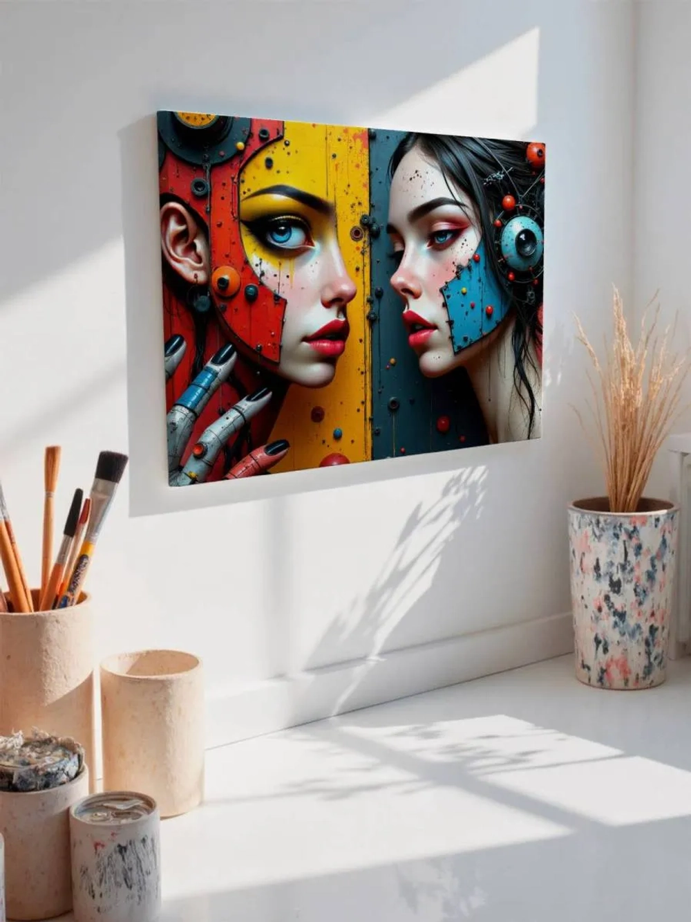 Картина на стену 40 X 50 Девушка киберпанк