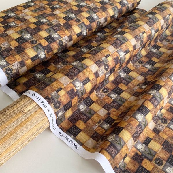 ВИНТАЖНАЯ ПЛИТКА, 100% хлопок Handmade Fabrics, ткань в двух отрезах 1 и 1 м 4