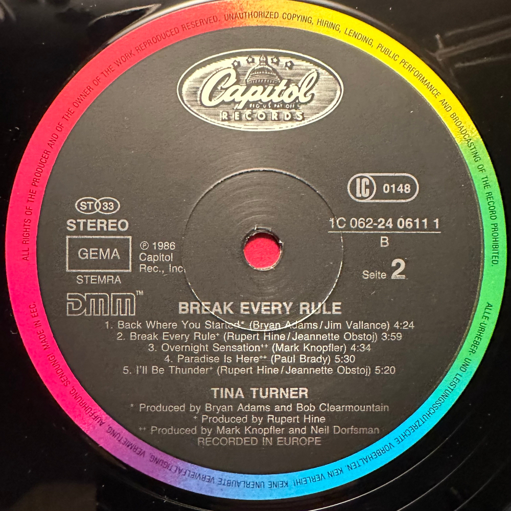 Tina Turner - Break Every Rule (Германия 1986г.)