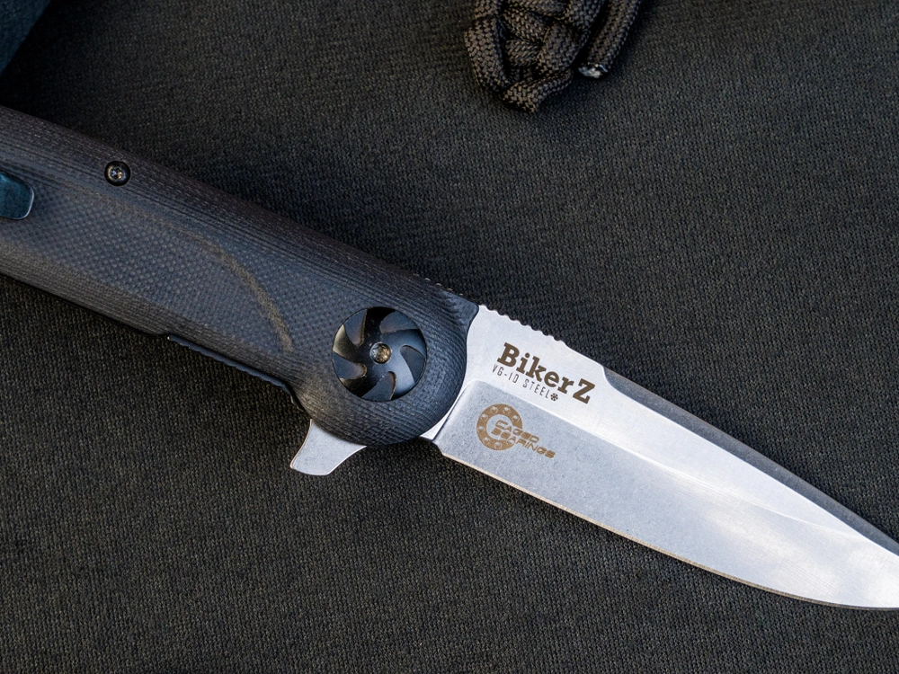 Складной нож Biker Z VG-10 (Cryo) StoneWash Black G10