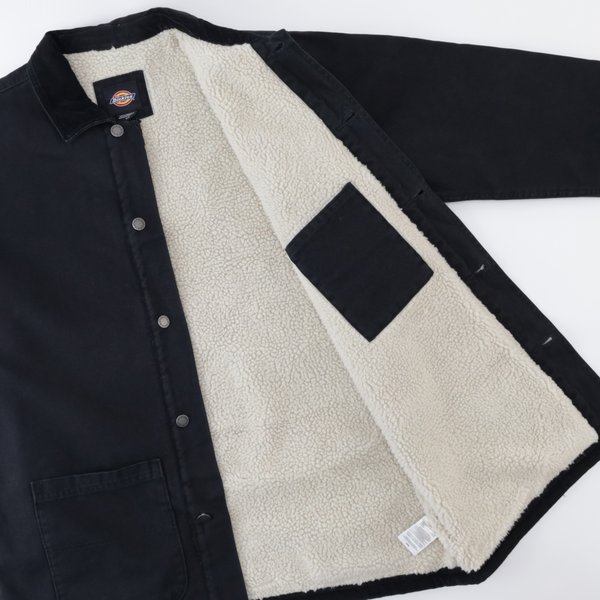 Куртка Dickies Duck Lined Chore Coat (stonewashed black) артикул: - купить в магазине Дайс