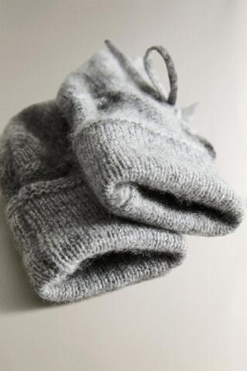 ZARA HOME КАШЕМИРОВЫЕ ПИНЕТКИ, СЕРЫЙ