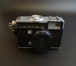 Фотоаппарат шкальный полуформатный "Чайка 3" с объективом Индустар-69 2.8/28 в чехле, металл, пластик, стекло, кожа, Белорусское оптико-механическое объединение (БелОМО), СССР, 1973 г.