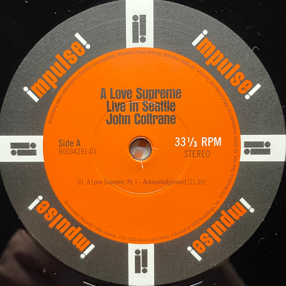 John Coltrane ‎– A Love Supreme: Live In Seattle 2LP (Европа 2021г.)