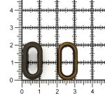 Люверсы металл овальные 15х6 (внутр.), h=5.8 мм, 21х11 (внешн.), металл (≈100 шт) New Star, антик