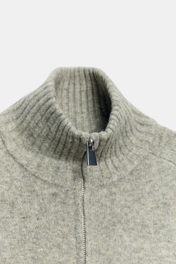 ZARA СВИТЕР ИЗ МЯГКОГО ТРИКОТАЖА, СЕРЫЙ МЕЛАНЖ