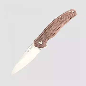 Нож скл. фикс"Bronze Titanium Nitride Frame Coating"кл.белый,рук.титан,клипса