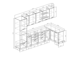 Кухонный гарнитур угловой Fusion 3200х1400 (26 мм)