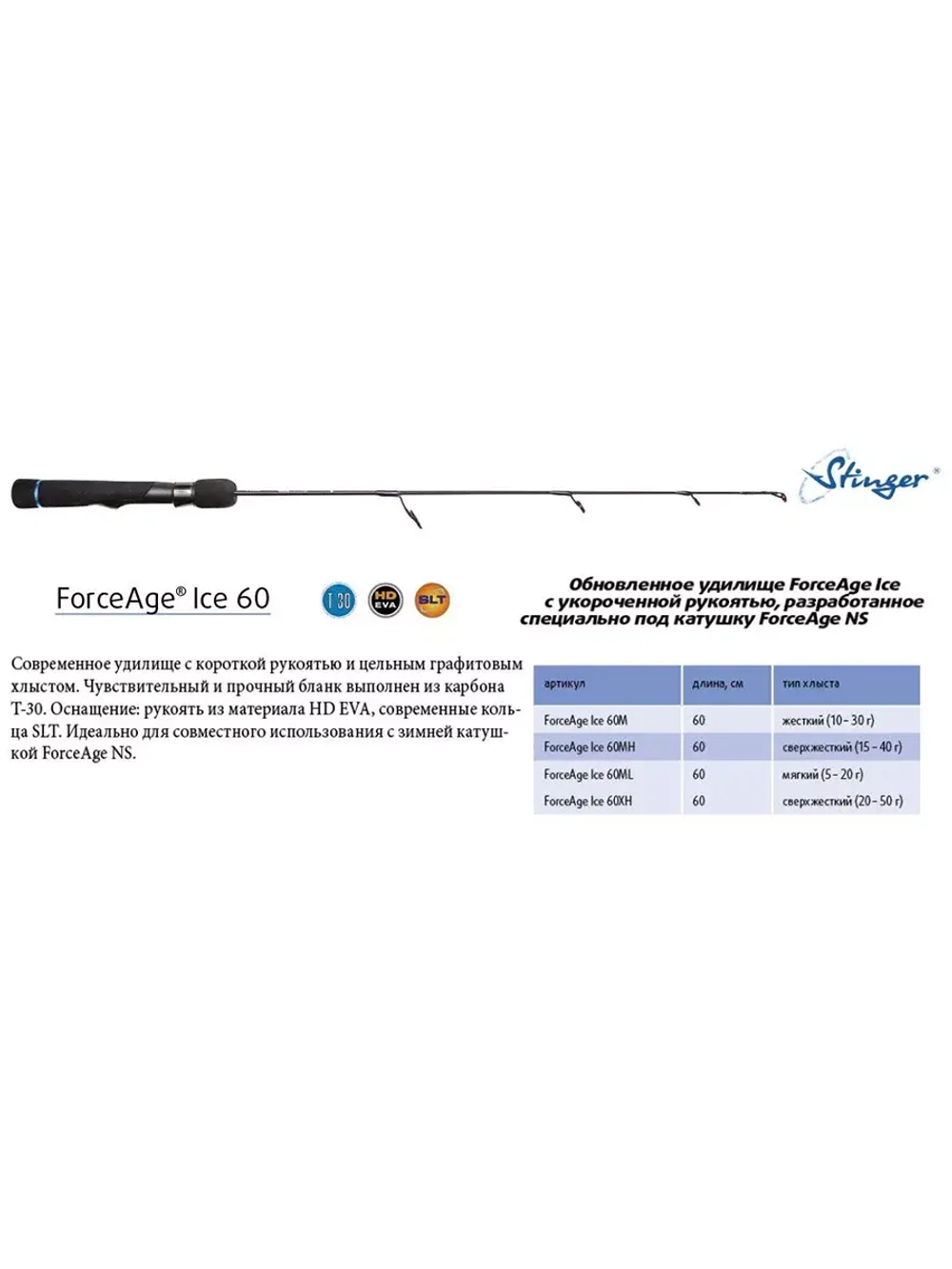 Зимняя удочка ForceAge Ice 60M 10-30гр