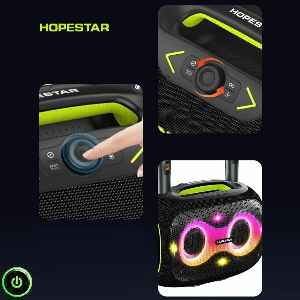 Bluetooth Колонка Hopestar Party Box 120W Ocean Blue с функцией TWS, беспроводной динамик, колонка для пикника