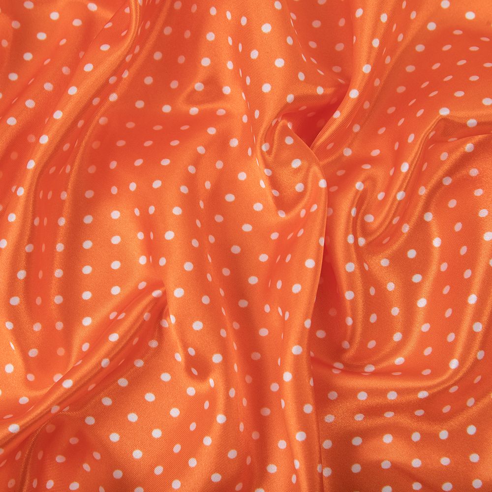 Ткань блузочная Poly satin 75 г/м², 200х145 см, 5 оранжевый/ белый, Gamma PSS-002