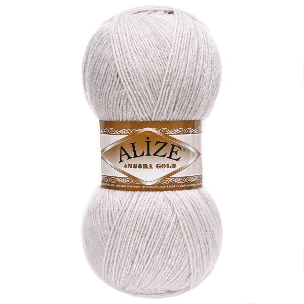 Пряжа Alize (Ализе) Angora Gold / уп.5 мот. по 100 г, 550м, 168 белая зима A