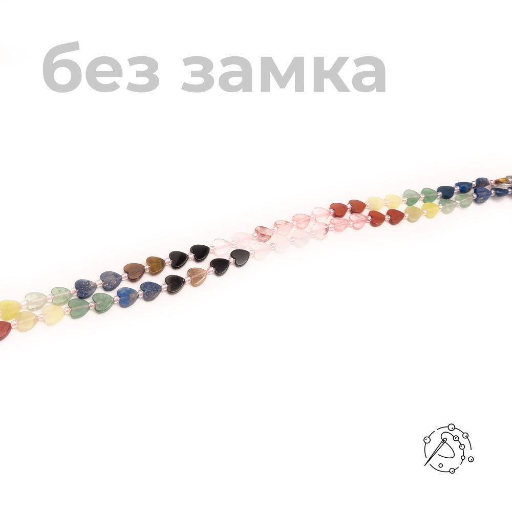 Нить бусин микс