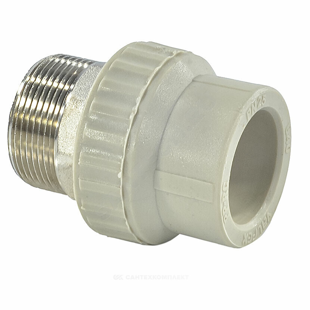 Муфта PP-R комбинированная под ключ серая Дн 40х1 1/2" НР VALFEX 10135240Г