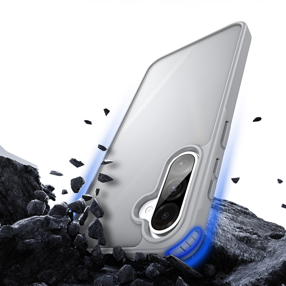 Прозрачный матовый чехол с серыми рамками от Dux Ducis для Samsung Galaxy A36 5G и Galaxy A56 5G, серия Yind Series Case