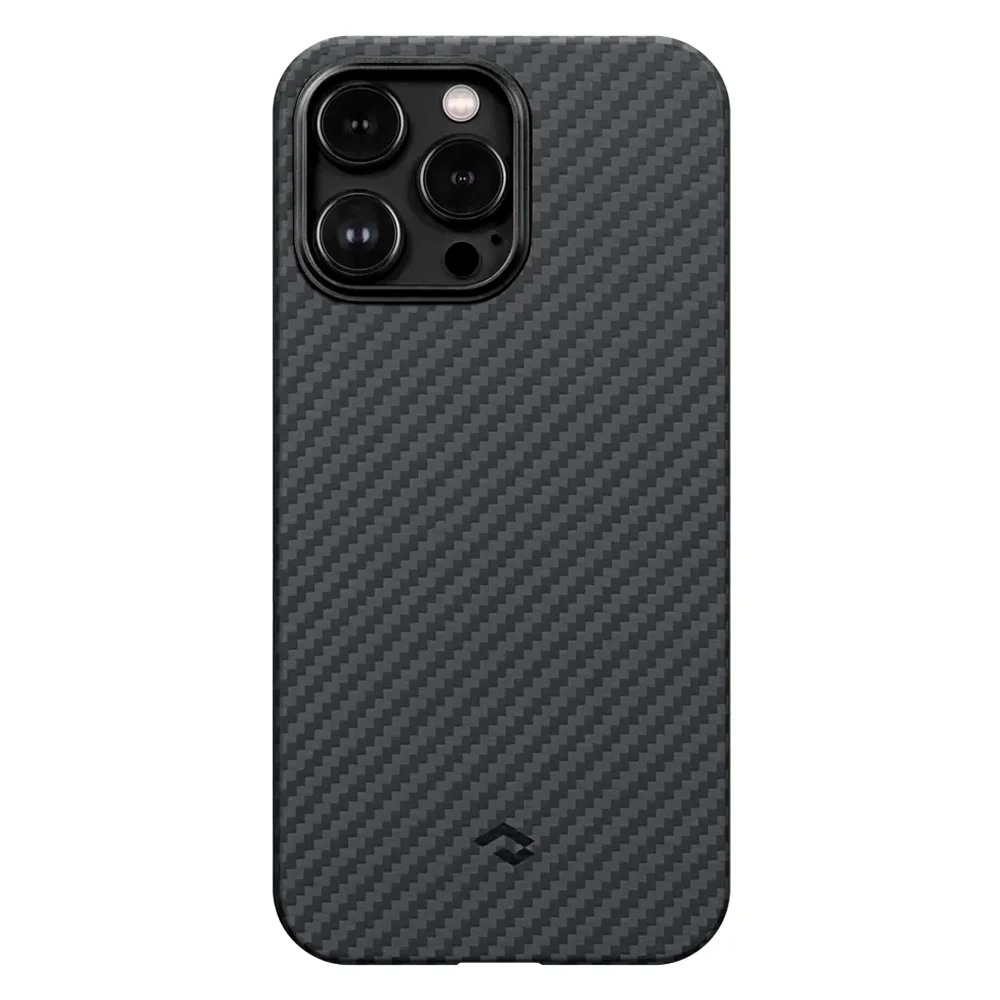 Чехол из арамидного волокна с поддержкой MagSafe PITAKA MagEZ Case 3 1500D для iPhone 14 Pro, Black / Grey Twill (Cаржевое переплетение)