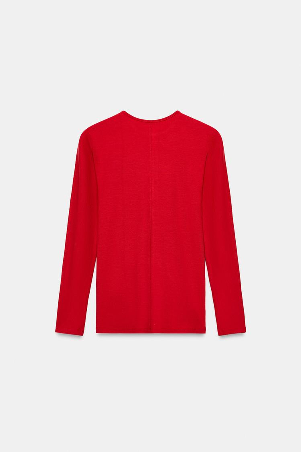 ZARA ФУТБОЛКА ИЗ ЛИОЦЕЛЛА С КРУГЛЫМ ВЫРЕЗОМ, КРАСНЫЙ