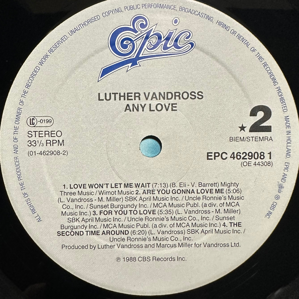 Luther Vandross - Any Love (Голландия 1988г.)