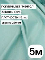 Ткань для шитья хлопок / Поплин / отрез -2,2 х 5 м