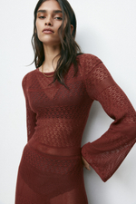 Ажурное трикотажное макси-платье - H&M