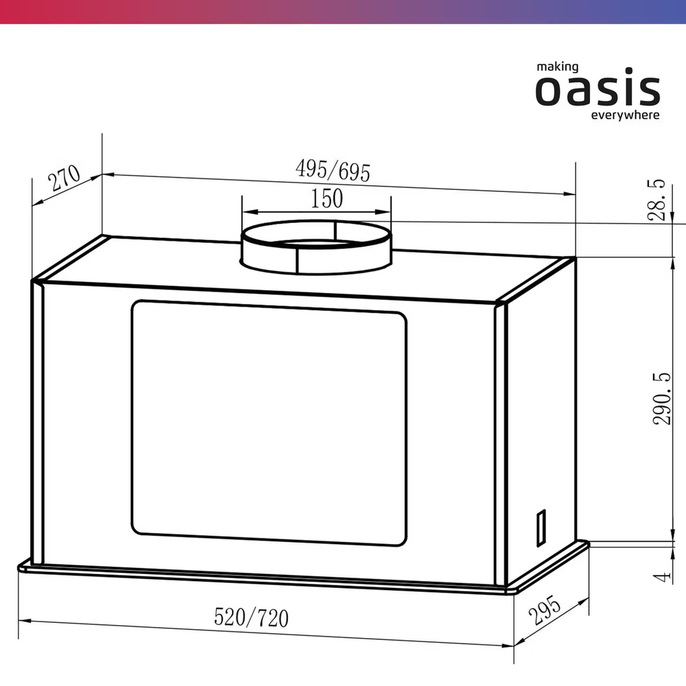 Вытяжка OASIS UD-60WG