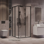 Душевой уголок Grossman Cosmo 90х90 300.K33.02.9090.21.00 профиль Черный матовый стекло прозрачное