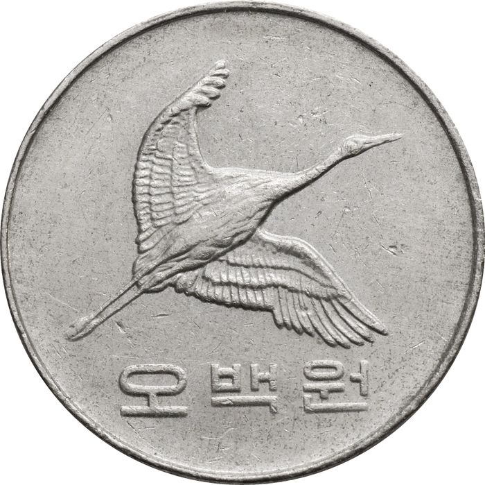 500 вон 1982-2020 Южная Корея