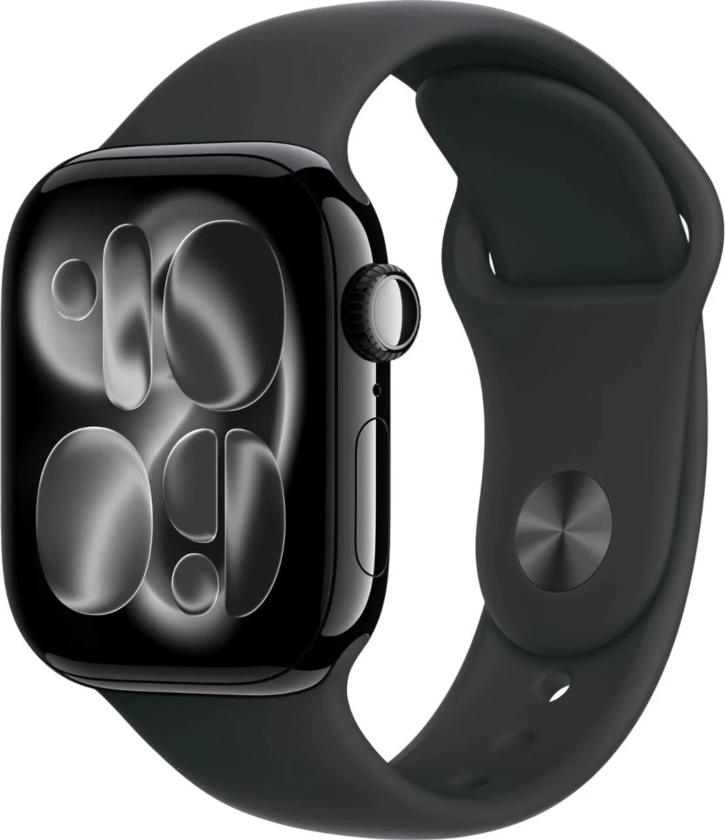 Умные часы Apple Watch Series 11, 42mm, Jet Black, ремешок Black Sport Band S/M — фото 1