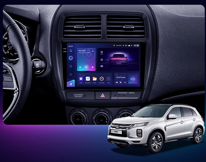 Магнитола для Mitsubishi ASX 2017+ - FarCar S500-TS10 монитор 10.36" QLED на Android 14, Быстрая, CarPlay, 4G SIM-слот