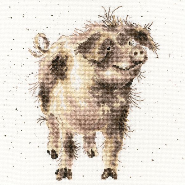 Набор для вышивания нитками Bothy Threads, Truffles and Trotters (Трюфели и поросенок), 26х26 см
