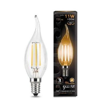 Лампа Gauss LED Filament Свеча на ветру E14 11W 720lm 2700K 104801111