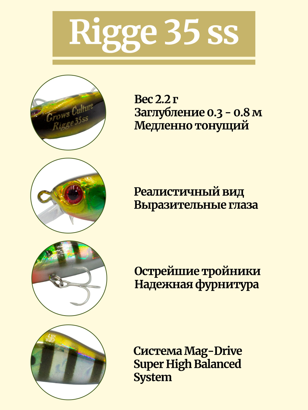 Воблер Минноу Rigge 35SS 35 мм 2.2 г цвет #31
