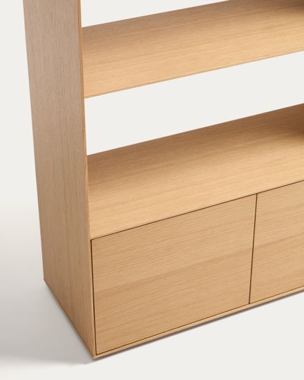 Стеллаж Visala с 1 открытой полкой из дубового шпона, 90 x 106 см