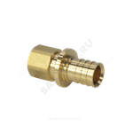 Муфта для PE-X труб аксиальная латунь Дн 25х1/2" ВР РОС