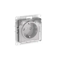 Розетка с крышкой Systeme Electric AtlasDesign Aqua Алюминий, самозажимные клеммы ATN440346S