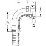 Фитинг DN 16 DK (Г) 27x1.5 (90) (накидная гайка)