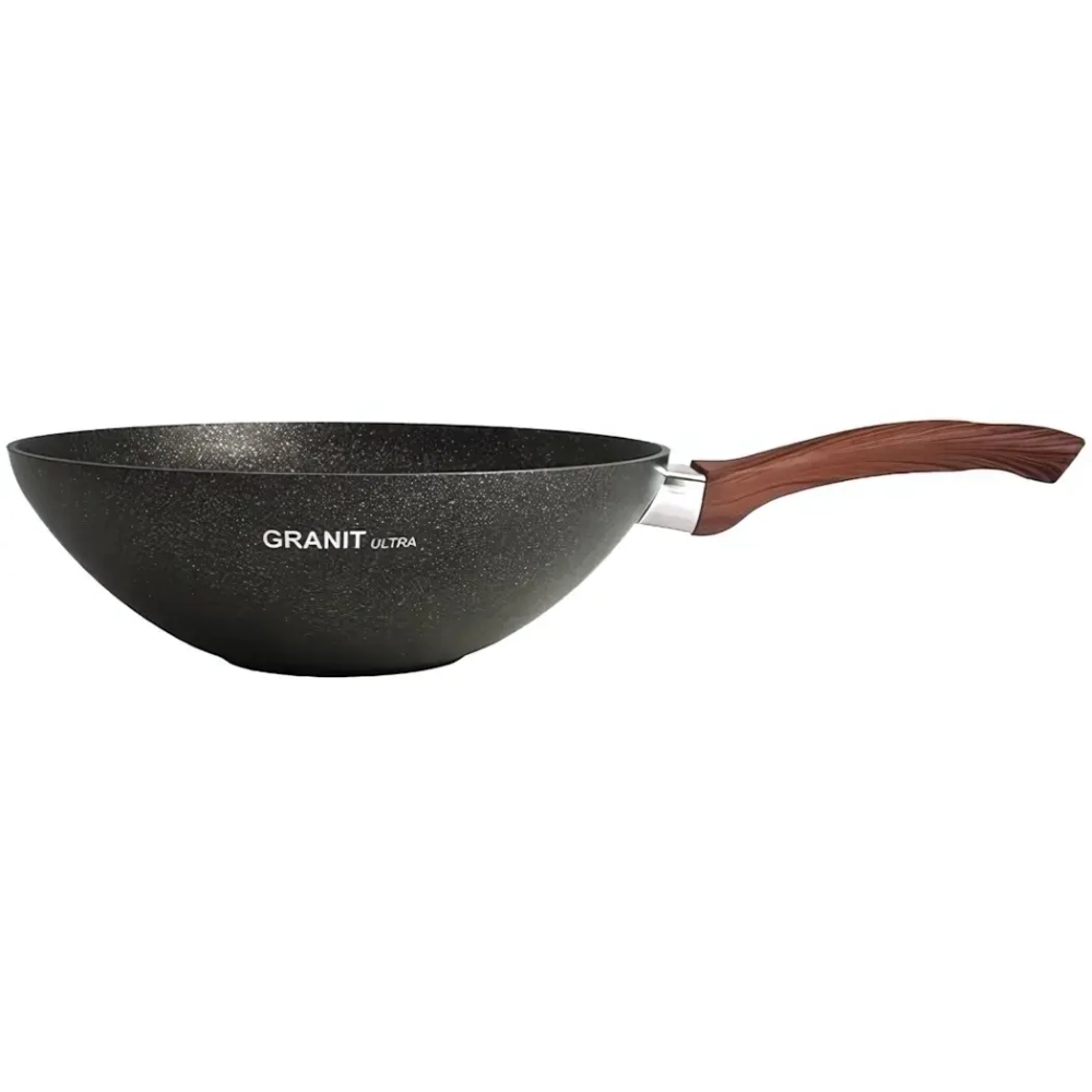 Сковорода Wok 28*9,5см с ручкой «Granit ultra» (original) свкго280а