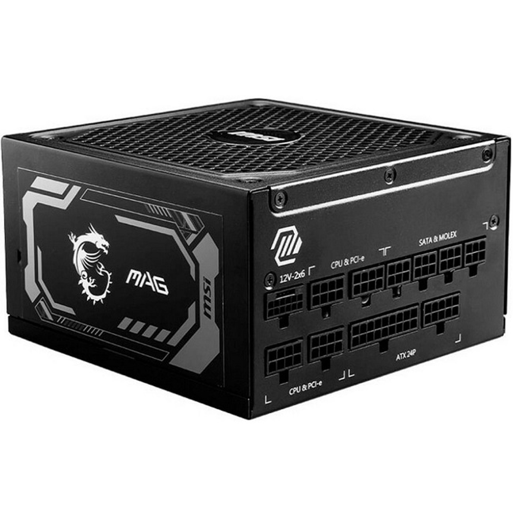 Блок питания MSI 1000W MAG A1000GL PCIE5 Black, модульный, PCIe Gen 5.0, 80 PLUS Gold (306-7ZP9B11-CE0)