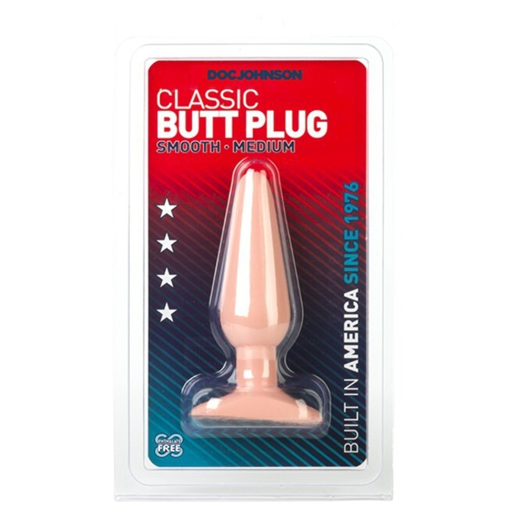 Анальная пробка "Classic Butt Plug Smooth Medium" (Цвет: телесный)