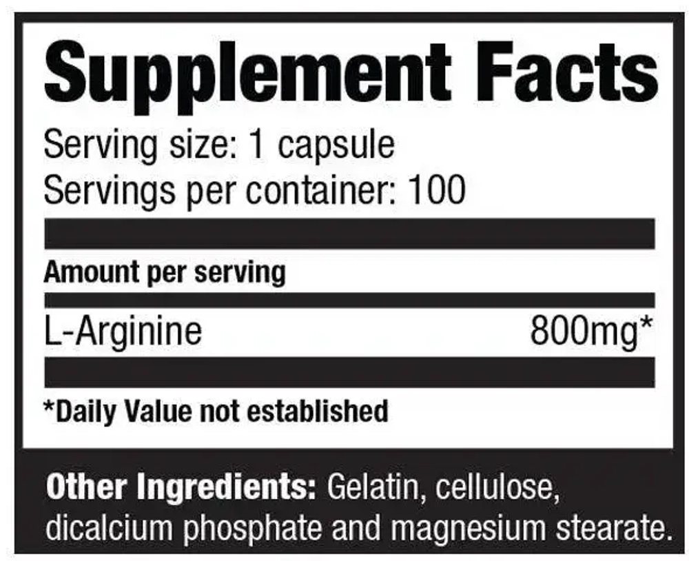 Ultimate Nutrition Arginine Power 800 mg 100 Caps , Аргинин