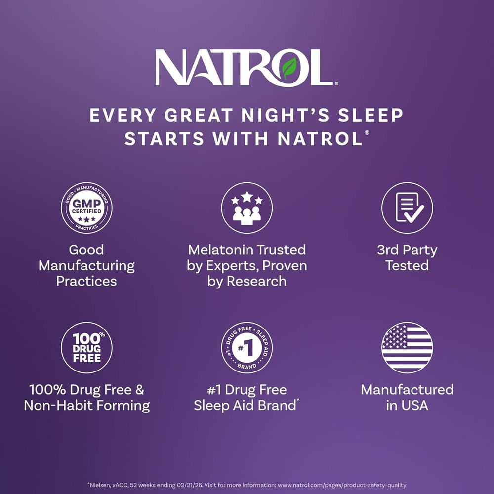 Natrol Melatonin Мелатонин, быстрорастворимые, клубника, 5 мг, 30 таблеток