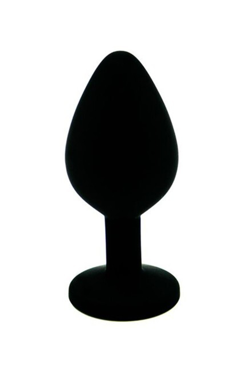 Маленькая черная пробка с розовым кристаллом ONJOY Silicone Collection (Цвет: черный с розовым)