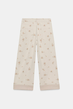 ZARA ДЖИНСЫ TAPERED СО СРЕДНЕЙ ПОСАДКОЙ И ЦВЕТОЧНЫМ ПРИНТОМ — ZW COLLECTION, БЕЖЕВЫЙ