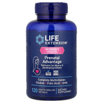 Life Extension, Women's Health, Prenatal Advantage, комплекс для беременных, 120 капсул, которые легко глотать
