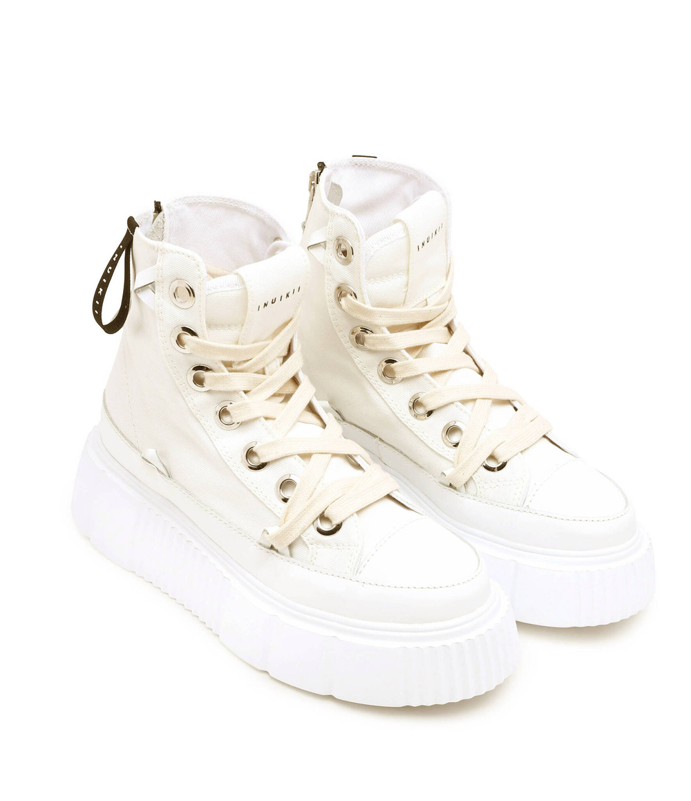Кожаные кроссовки matilda canvas high 23 INUIKII - кремовый(30103-024)