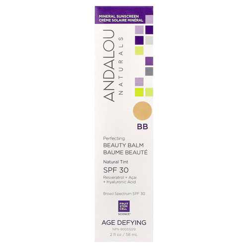 Andalou Naturals, Perfecting BB, бальзам для красоты, SPF 30, натуральный оттенок, 58 мл (2 жидк. унции)