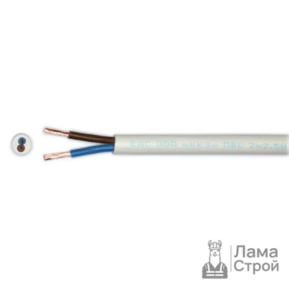 Кабель ПВС 2 × 2,5 мм² 100 м круглый белый